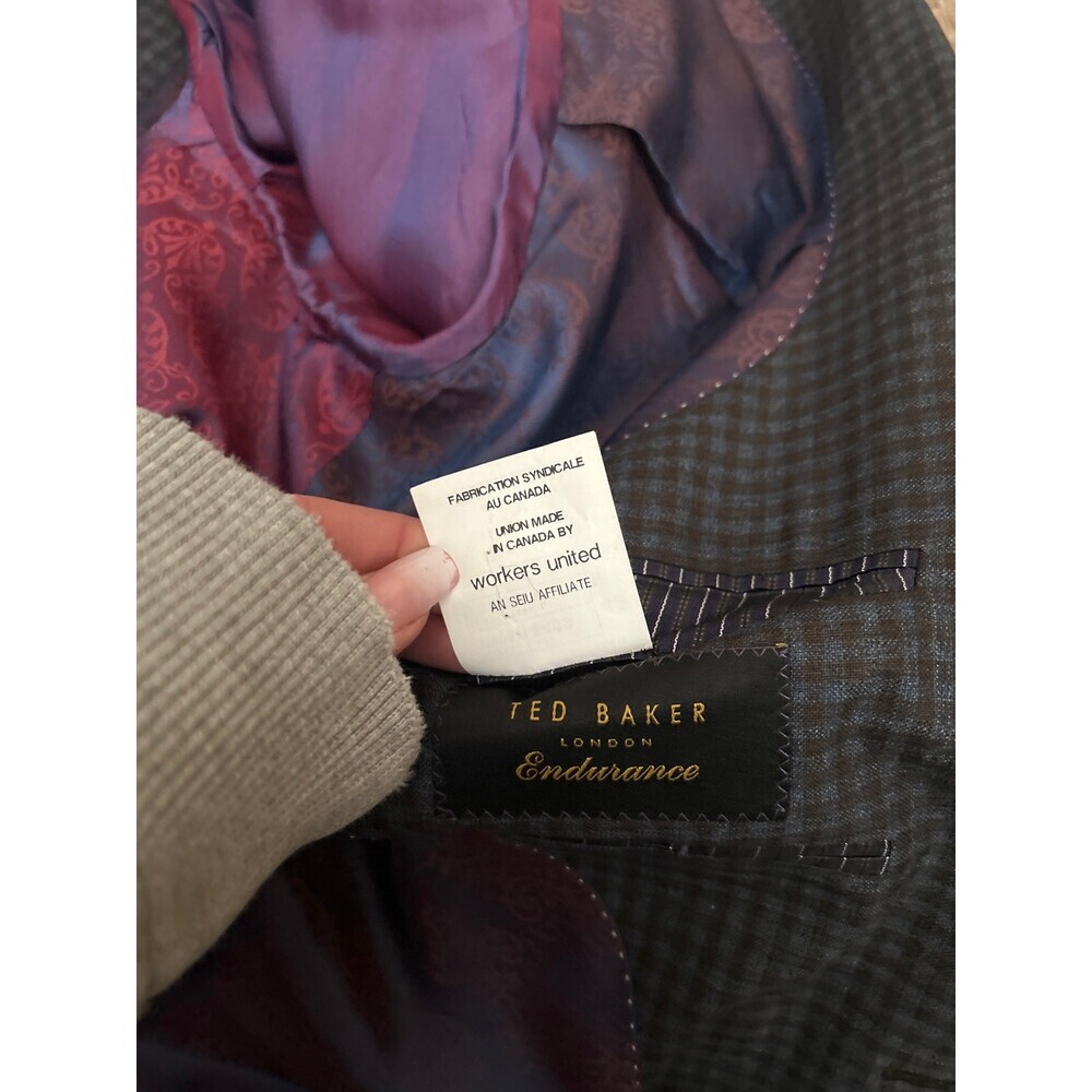 Ted Baker London Endurance jacket sport blazer suit black gray 42R 100% wool - Picture 5 of 12